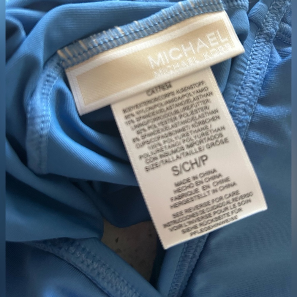 Michael bi Michael Kors Blue One-Shoulder chain Women's Tankini size S - Picture 5 of 5